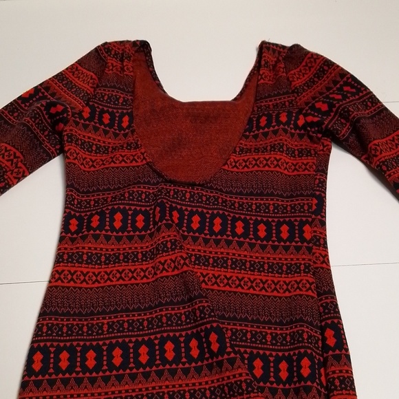 YA Las Angeles dress Aztec boho print  low back size small - Picture 5 of 6